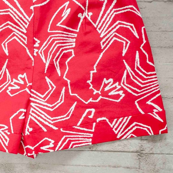 NWT Tyler Boe High Waist Cuffed Linen Blend Shorts in Red and White size… - Picture 5 of 8